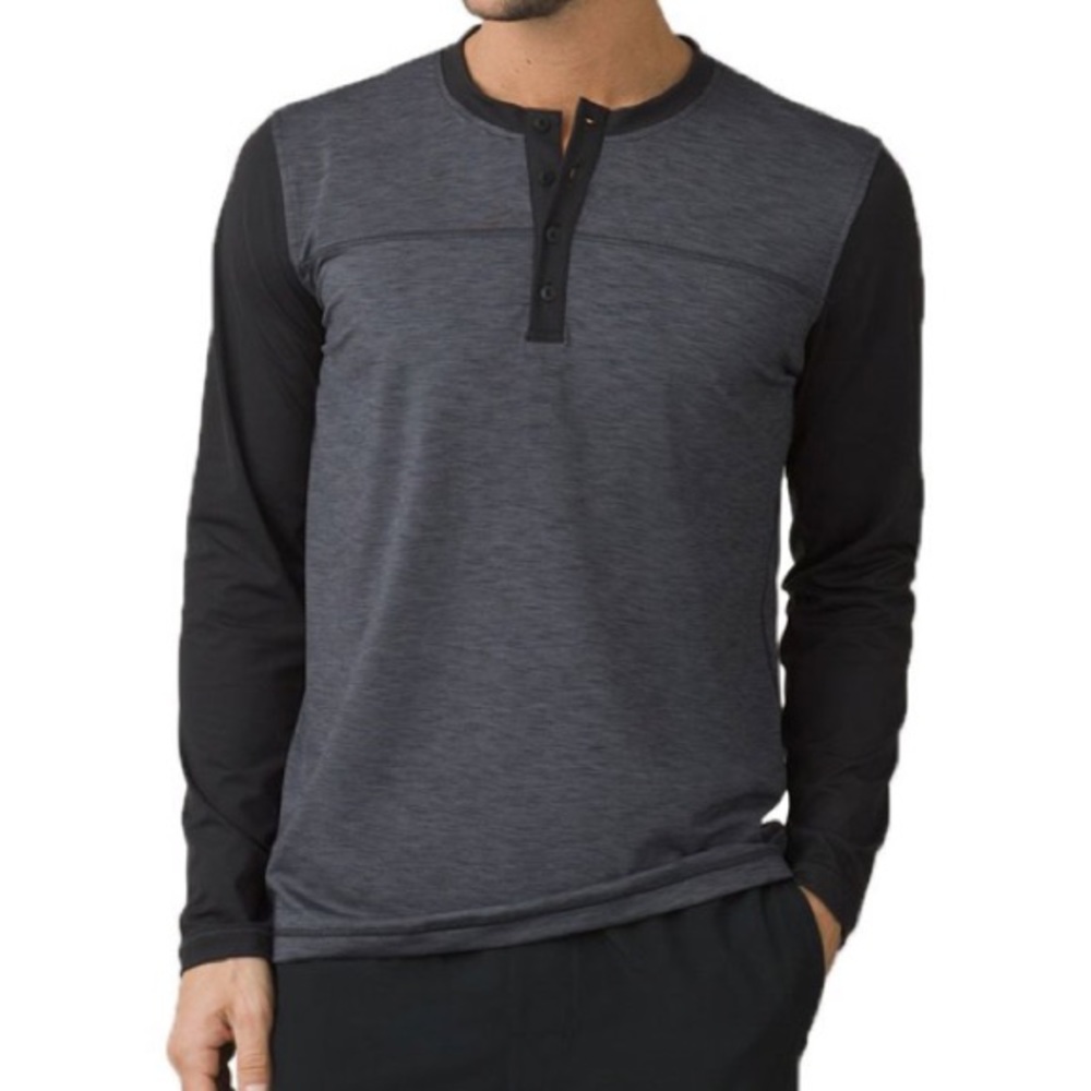 PrAna large Zylo Charcoal Henley